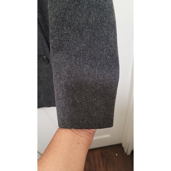 Vintage J.PERCY -Style Womens Double-Breasted Peacoat Wool Blend Charcoal Gray S - Picture 7 of 13